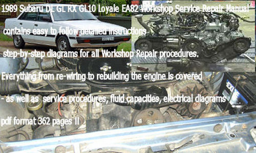 Product picture Subaru Leone Loyale EA82 Service Repair Manual Download