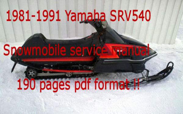 Product picture Yamaha SRV540 SRV 540 snowmobile service manual  1981-1991