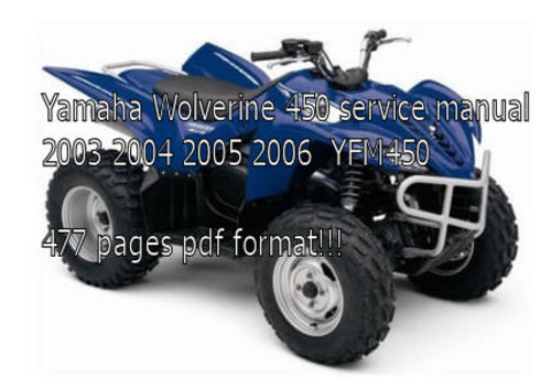 Product picture Yamaha Wolverine 450 manual 2003 2004 2005 2006  YFM450