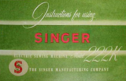 Product picture Singer Sewing 222k user owners instruction manual download