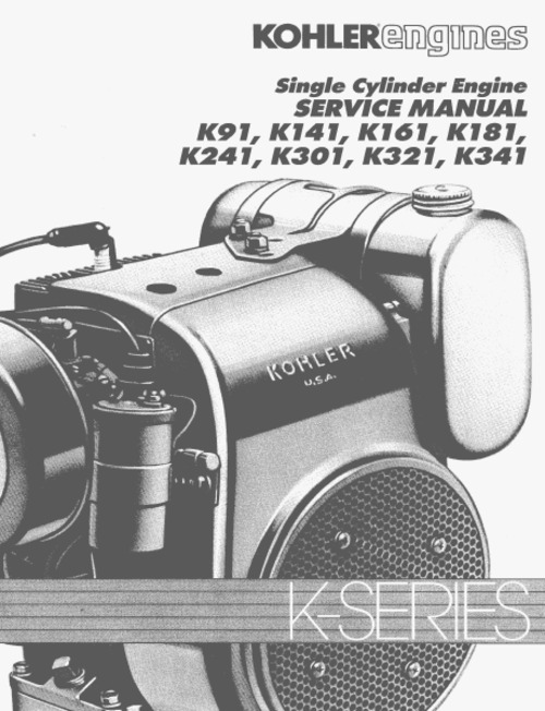 Product picture Kohler K-Series Single Cylinder Engine Service manual